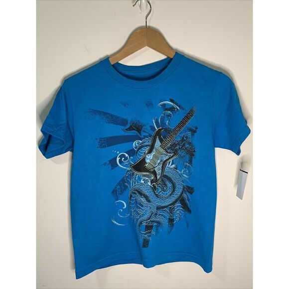 Audio Council Turquoise Short Sleeve T-Shirt Size Youth Small Guitar SS6790Y - Picture 1 of 3
